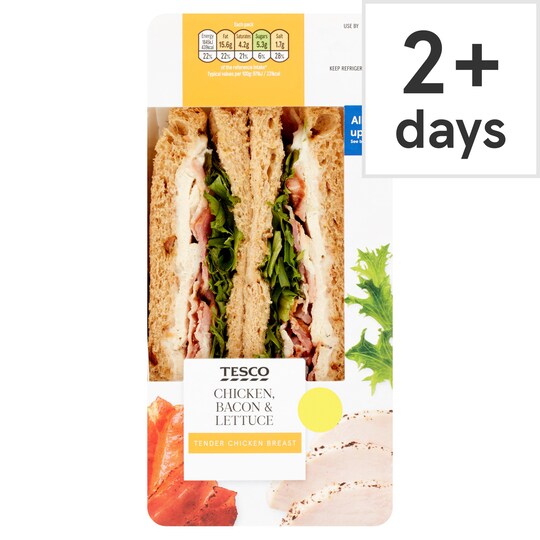 Tesco Chicken Bacon & Lettuce Sandwich Tesco Groceries