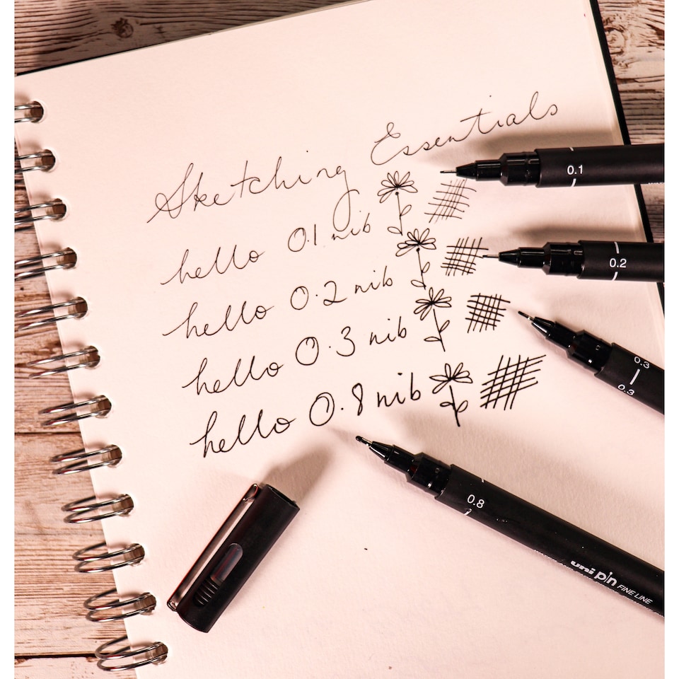 image 1 of Uniball Fineliners Assorted Nibs 5 Pack