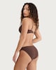 image 4 of F&F Textured High Leg Bikini Bottoms in Chocolate