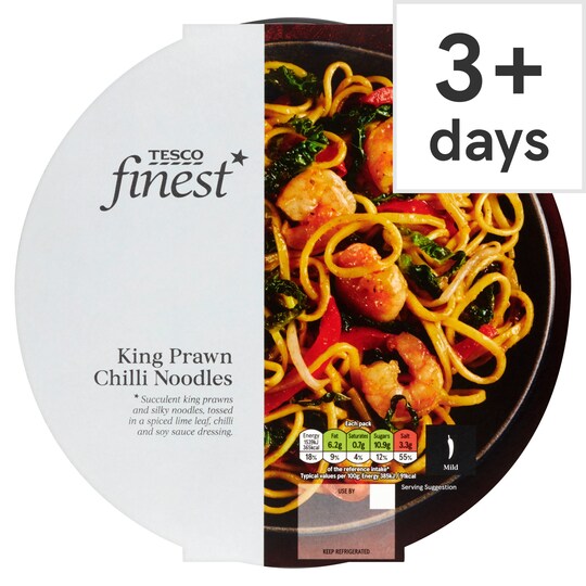 Tesco Finest King Prawn Chilli Noodles 400G Tesco Groceries