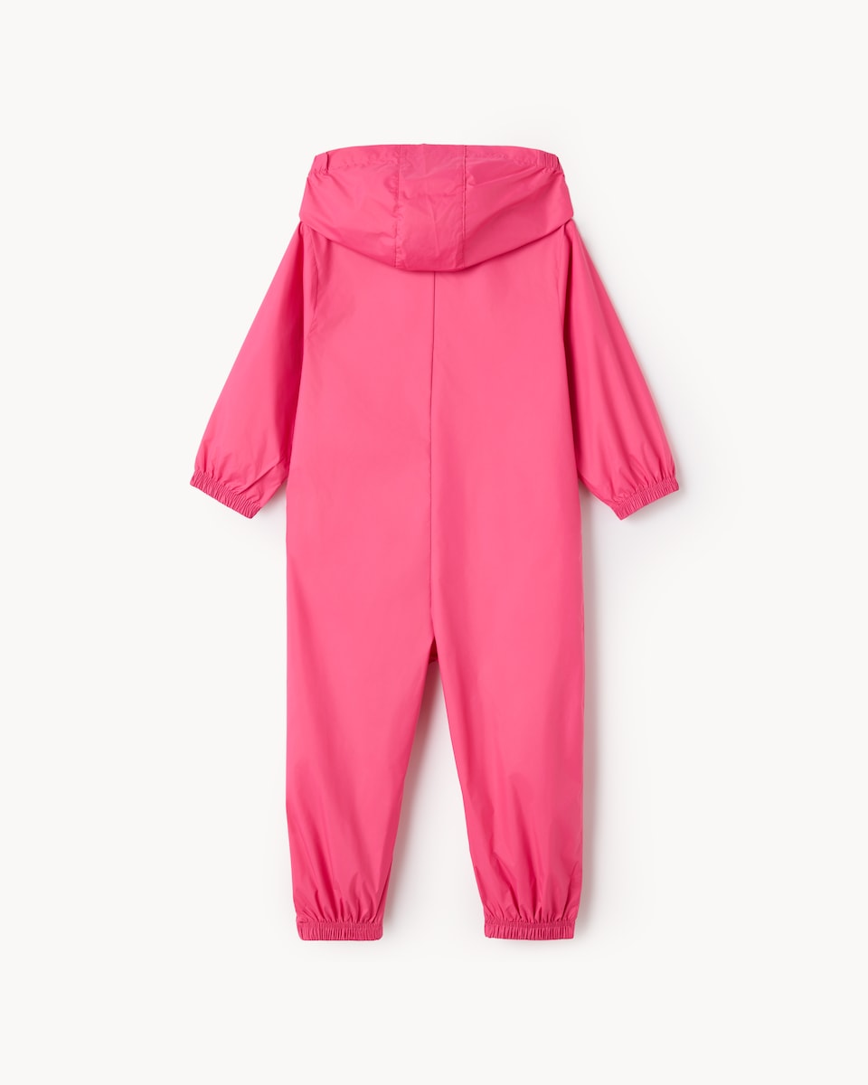 image 1 of F&F School Unisex Zip Up Puddlesuit in Pink
