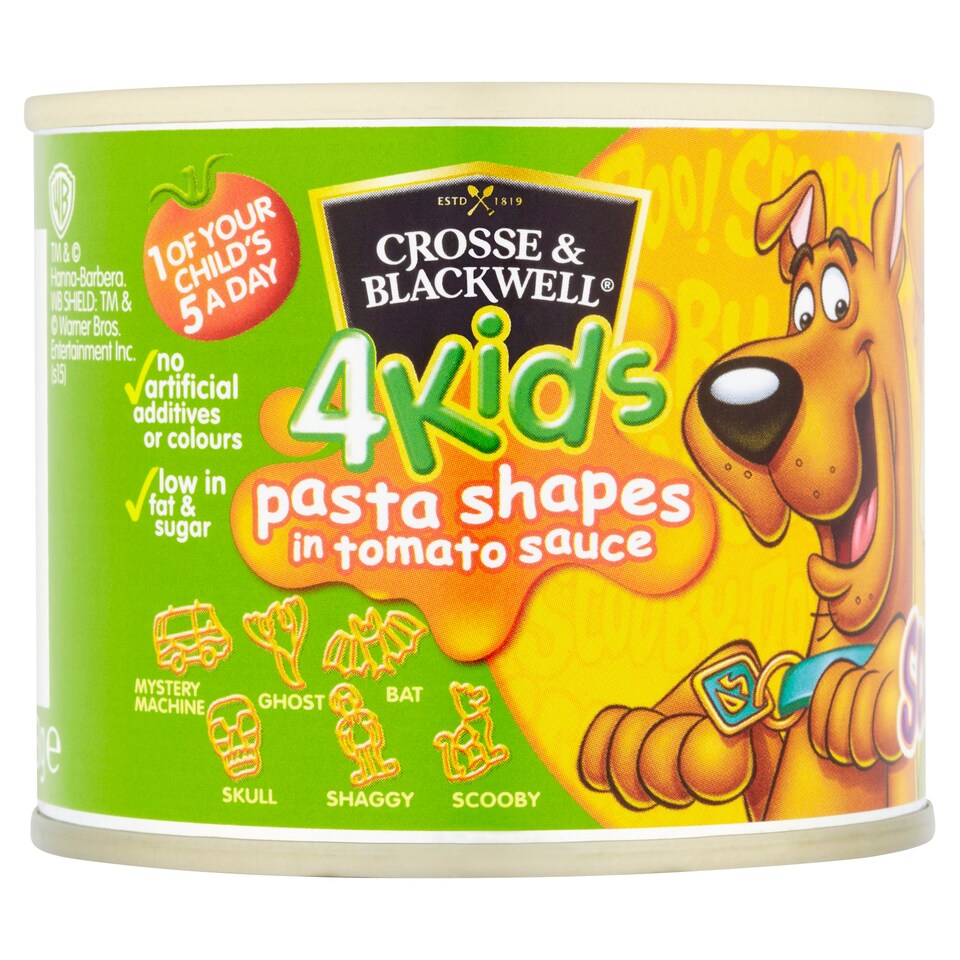 Crosse And Blackwell 4 Kids Scooby Doo Pasta Shapes 213G