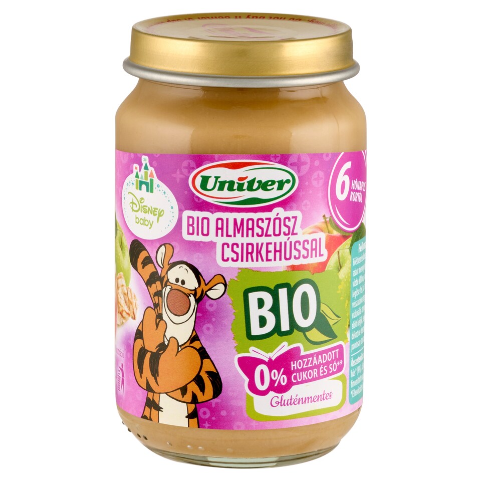 Univer Disney Baby bio almaszósz csirkehússal bébiétel 6 hónapos kortól 163 g  1. kép