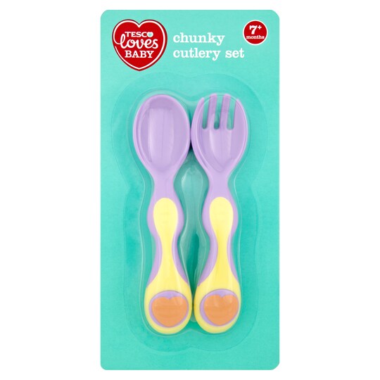 Tesco Loves Baby Chunky Cutlery Set Tesco Groceries