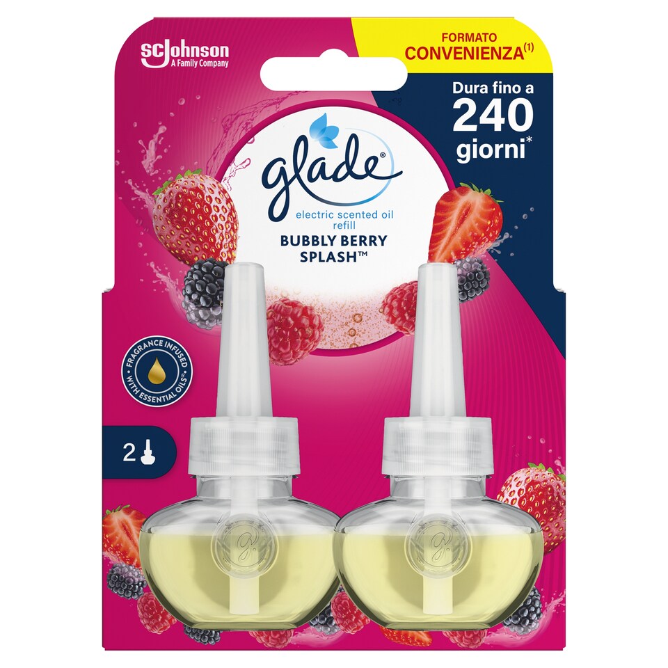 Glade Bubbly Berry Splash elektromos légfrissítő készülék utántöltő 2 x 20 ml (40 ml)