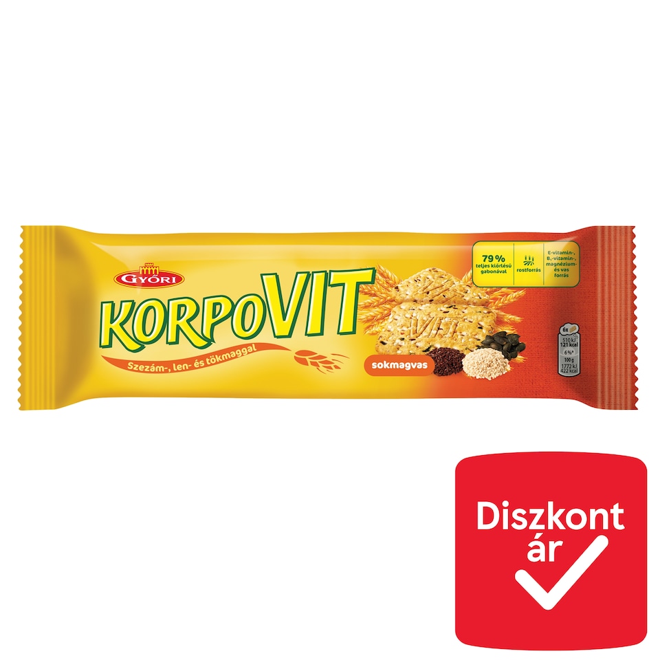 Gyori Édes Korpovit Sokmagvas ropogós keksz 174x24 174 g