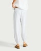 image 3 of F&F Linen Rich Striped Balloon Leg Trousers in White