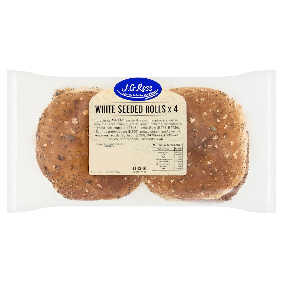 J.G. Ross White Seeded Rolls 4 Pack