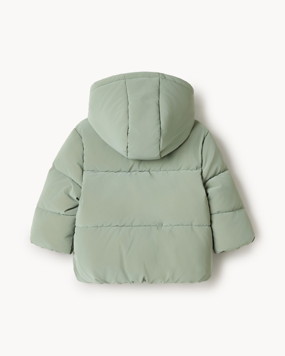 image 1 of F&F Baby Padded Zip Up Hooded Coat in Green