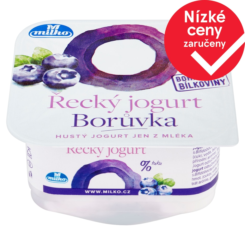 Milko Řecký jogurt 0% borůvka 140g
