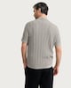 image 3 of F&F Pure Cotton Ribbed Knitted Polo Shirt in Neutral