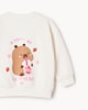 image 4 of Capyfun Cotton Rich Capybara Sweatshirt in Cream