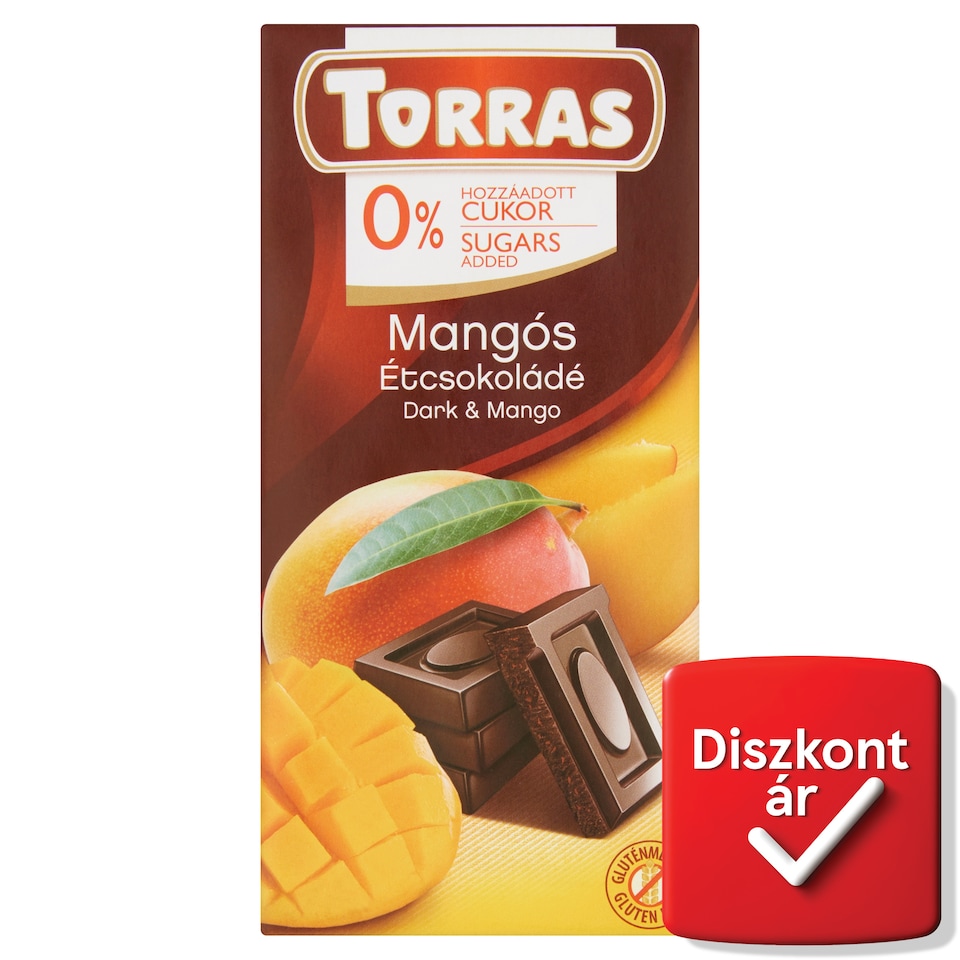 Torras mangós étcsokoládé hozzáadott cukor nélkül, édesítőszerrel 75 g  1. kép