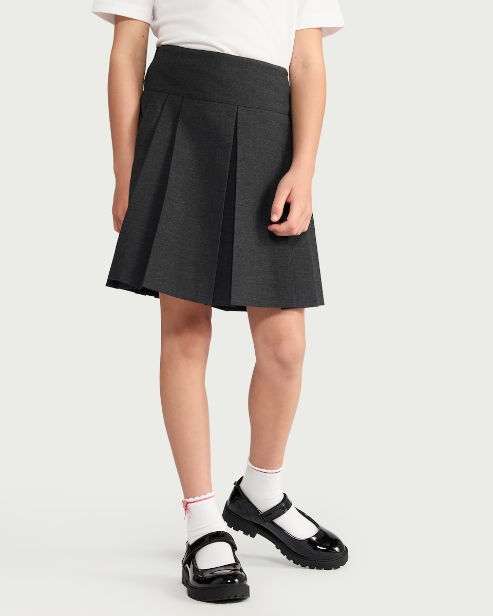 image 1 of F&F School Girls 2-Pack Pleated Kilt Skirts in Grey