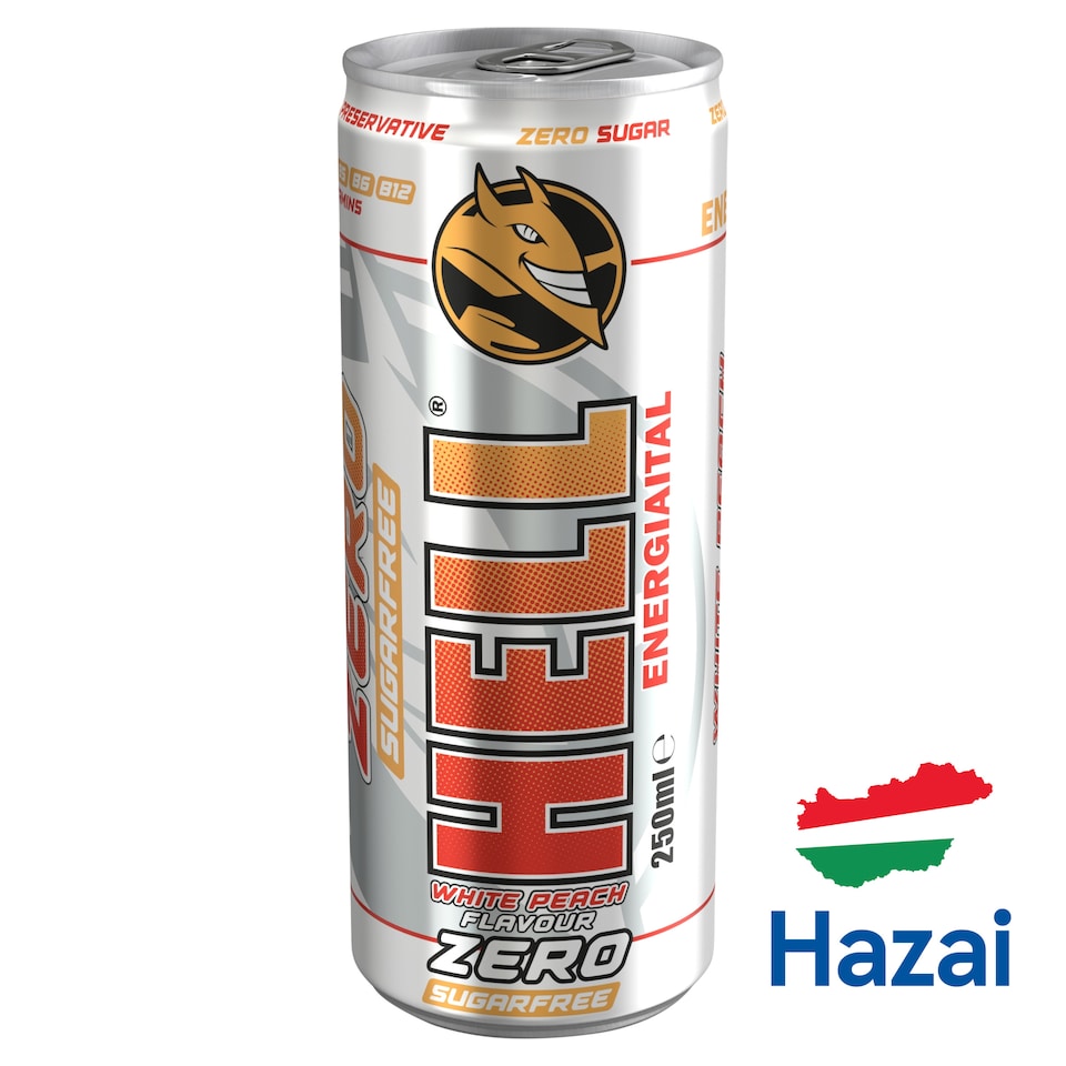 HELL ZERO fehér őszibarackízű energiaital 250 ml