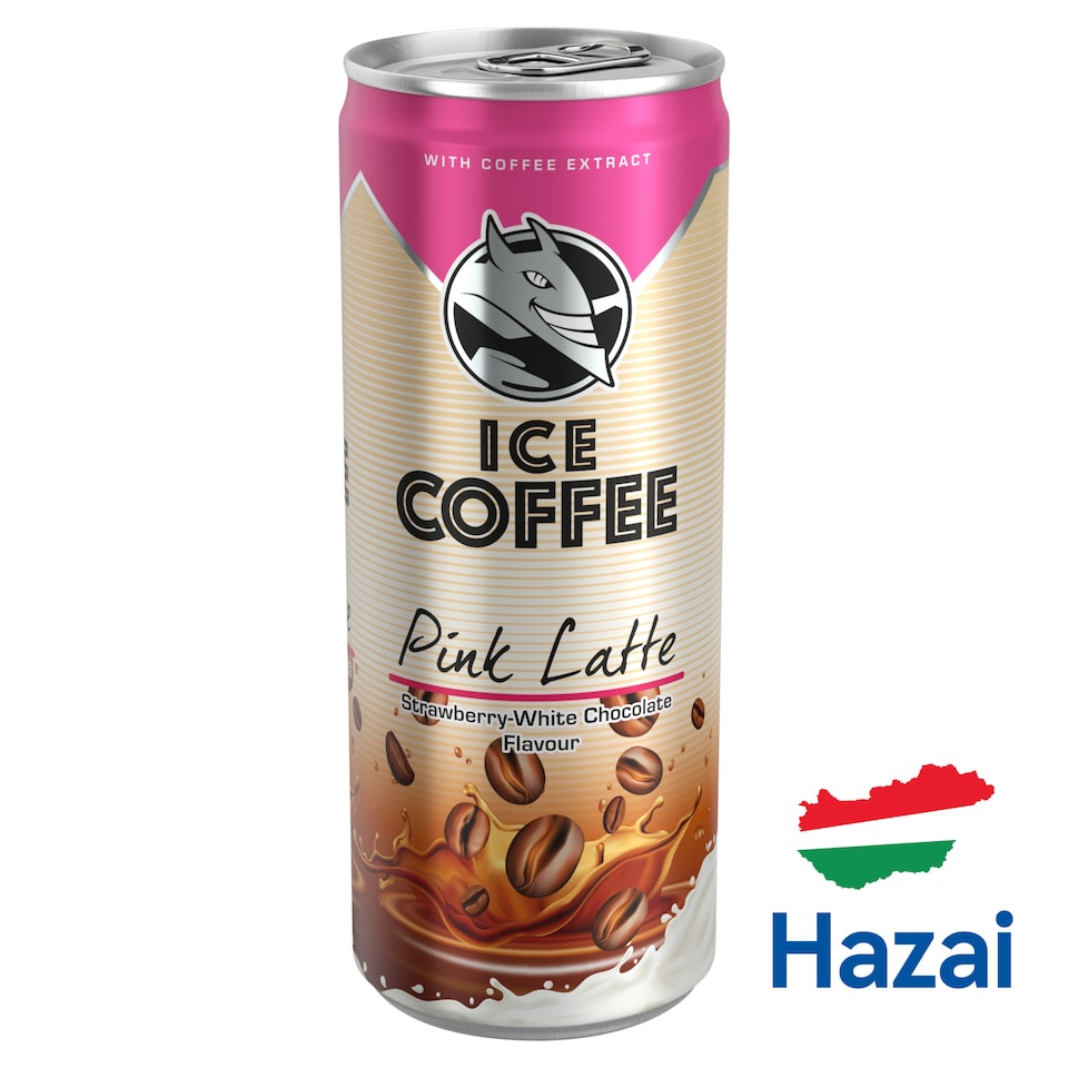Ice Coffee Pink Latte Strawberry-White Chocolate Flavoured UHT with Milk and Coffee Extract 250 ml