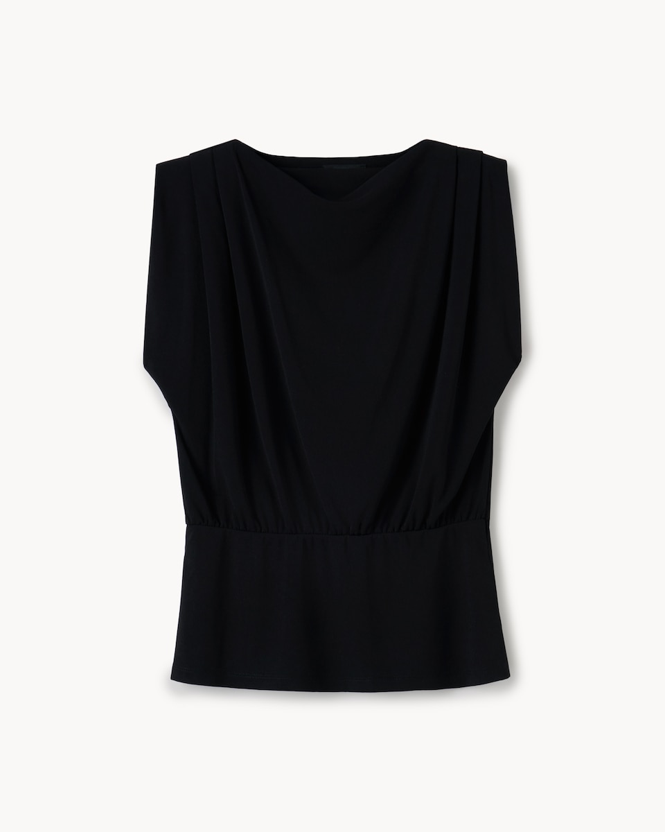 image 1 of F&F Pintuck Sleeveless Top in Black