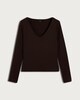image 4 of F&F Polyamide V Neck Long Sleeved Top in Chocolate