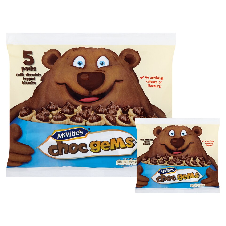 image 1 of Mcvities Chocolate Gems 5 X 25G