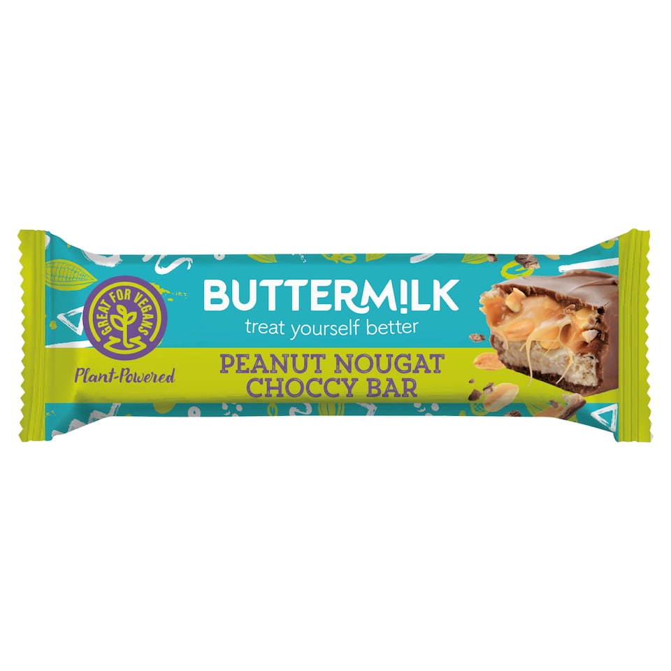 Buttermilk Plant-Powered Peanut Nougat Choccy Bar 50g