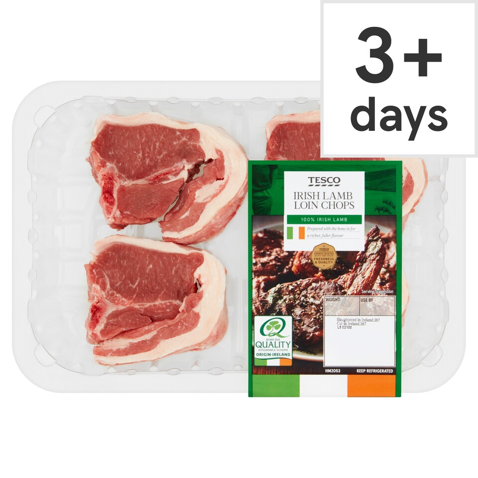Tesco Irish Lamb Loin Chops 425G