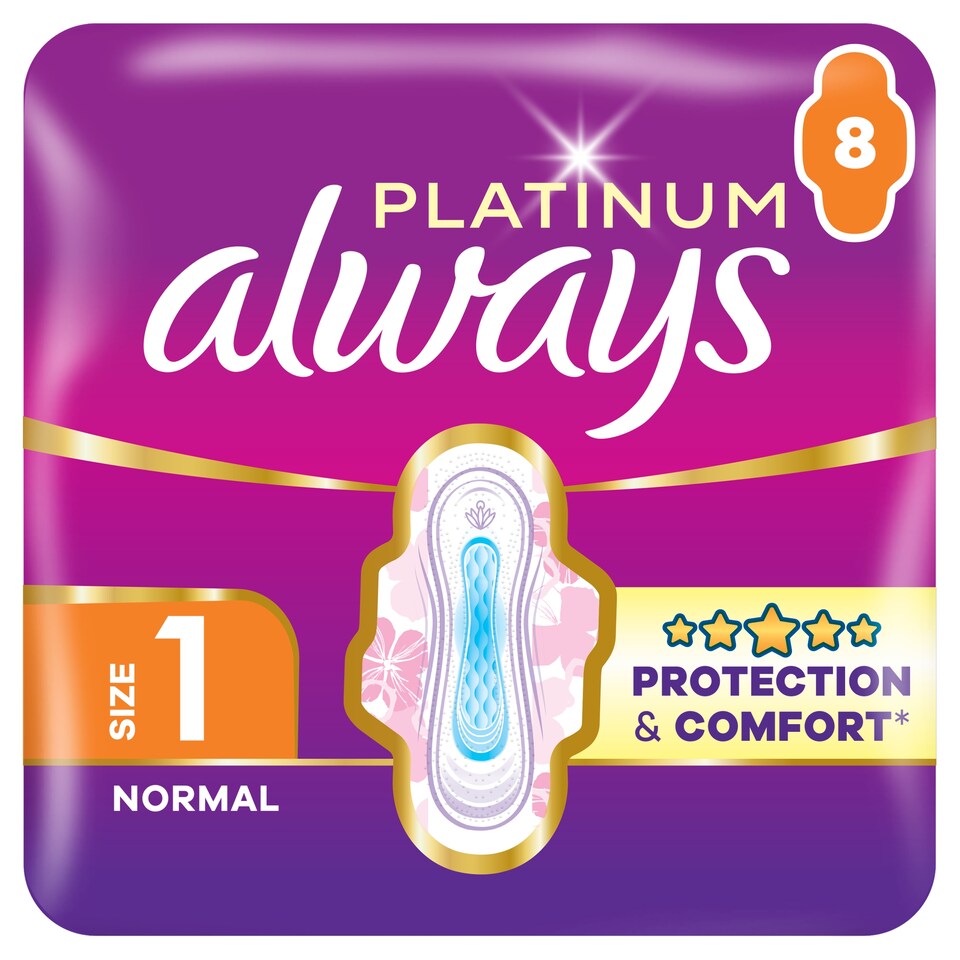 image 1 of Always Platinum Sanitary Towels Normal (Size 1) 8 Pads
