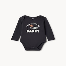F&F Baby Pure Cotton Halloween Printed Bodysuit in Black