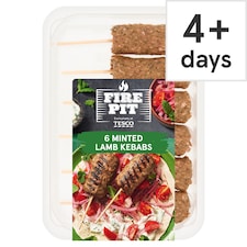 Tesco Firepit 6 Minted Lamb Kebabs 360g