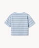 image 4 of F&F Girls Pure Cotton Striped Slogan T-Shirt in Blue