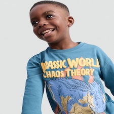 Jurassic World Chaos Theory Pure Cotton Long Sleeved Top in Blue