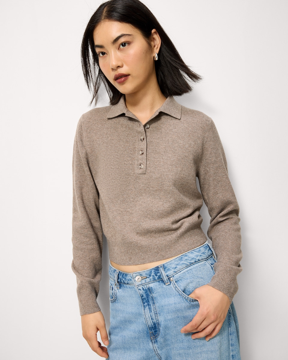 image 1 of F&F Collared Jumper in Mink