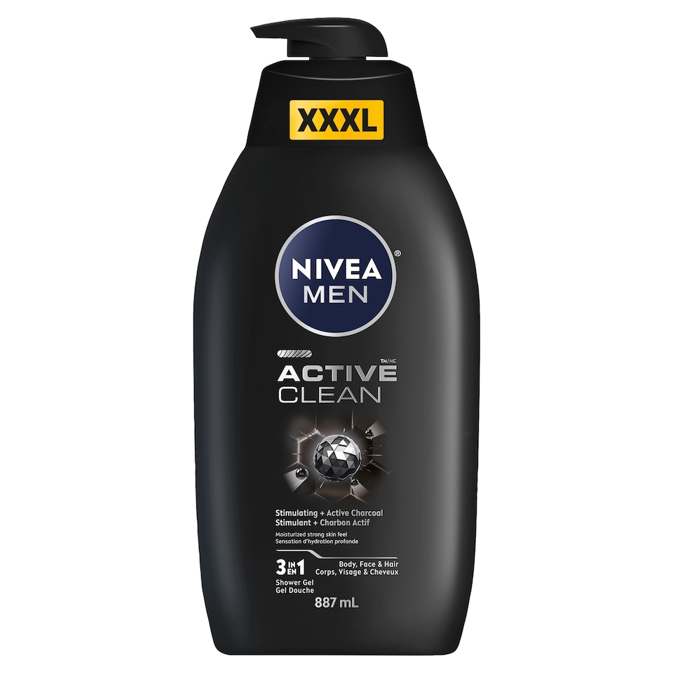 Nivea Men Active Clean 3 v 1 Sprchovací gél 887 ml