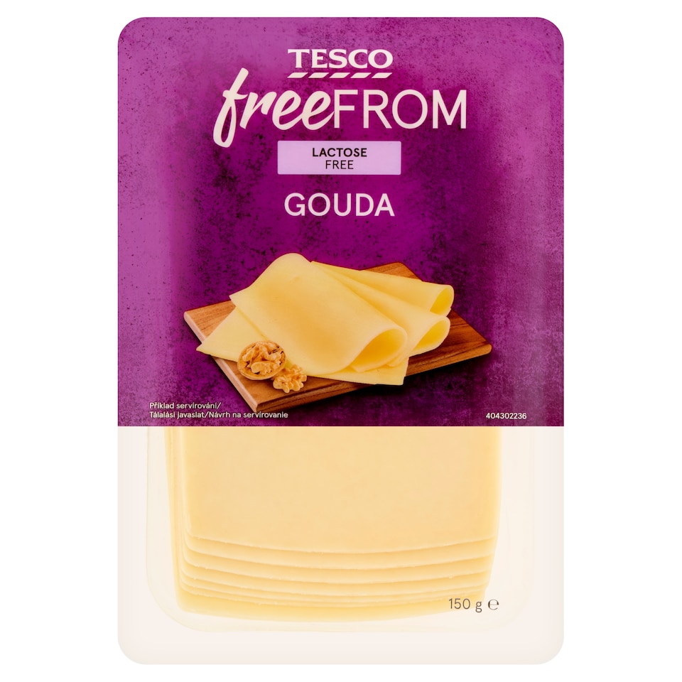 Tesco Free From szeletelt zsíros, félkemény, laktózmentes gouda sajt 150 g