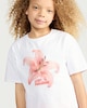 image 1 of F&F Girls 2-Piece Cotton Rich Flower Print T-Shirt and Cycling Shorts Set in Multi White