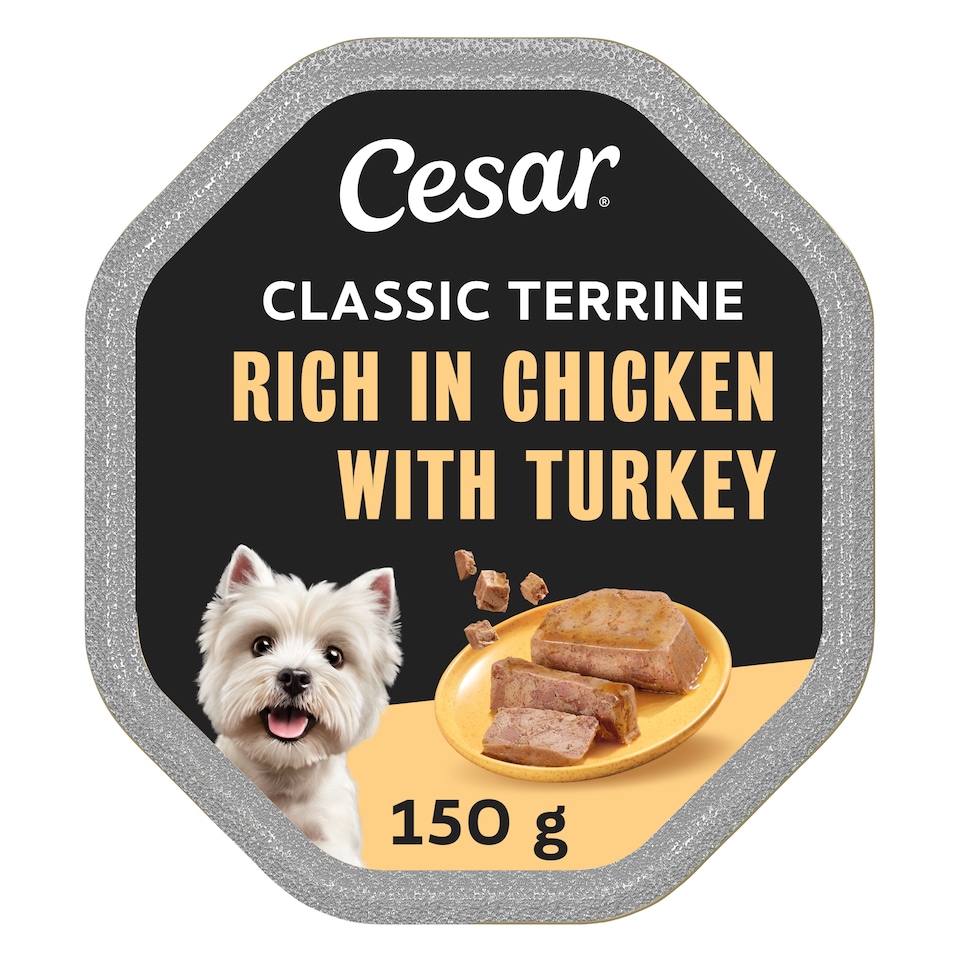 image 1 of Cesar Classic Terrine Chicken & Turkey Dog Food 150G
