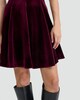 image 2 of F&F Velour Sleeveless Skater Dress in Burgundy