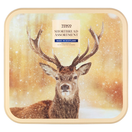 Tesco Shortbread Assortment Tin 500G Tesco Groceries