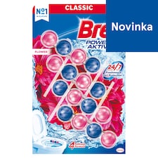 Bref Power Aktiv Flower tuhý WC blok 4 x 50 g