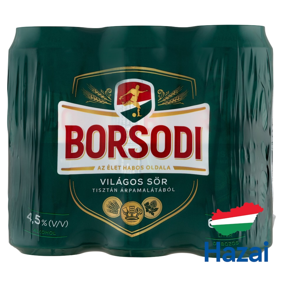 image 1 of Borsodi Lager Beer 4,5% 6 x 0,5 l