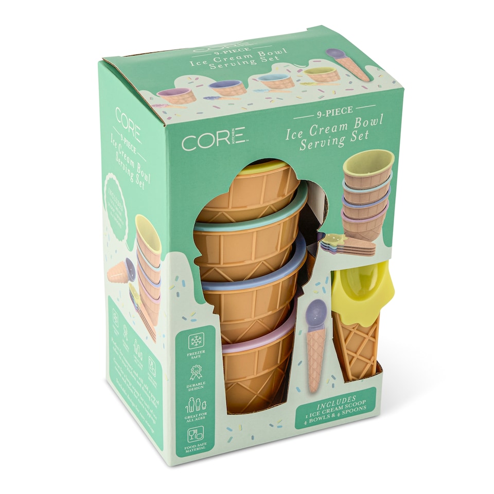 image 1 of Core Kitchen 9 Piece Ice Cream Set 