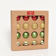 Tesco Traditional Baubles Christmas Decorations 16 Pack