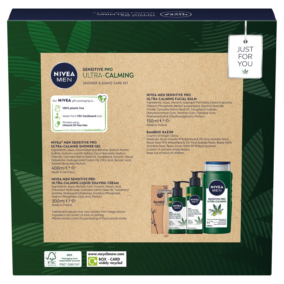 image 1 of Nivea Men Sensitive Ultra Calming Shower & Shave Care Kit