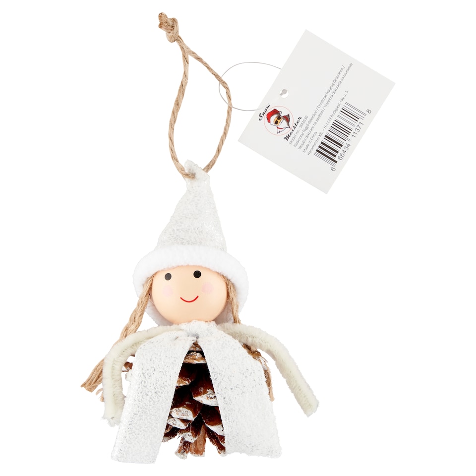 Snow Meister Pine Cone Angel Christmas Hanging Decoration
