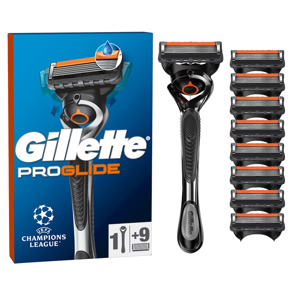 image 1 of Gillette ProGlide Value Pack: Mens Razor + 9 Blade Refills