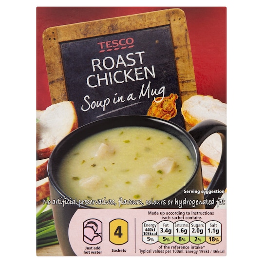 Tesco Thich & Creamy Roast Chicken Soup In A Mug 104G Tesco Groceries