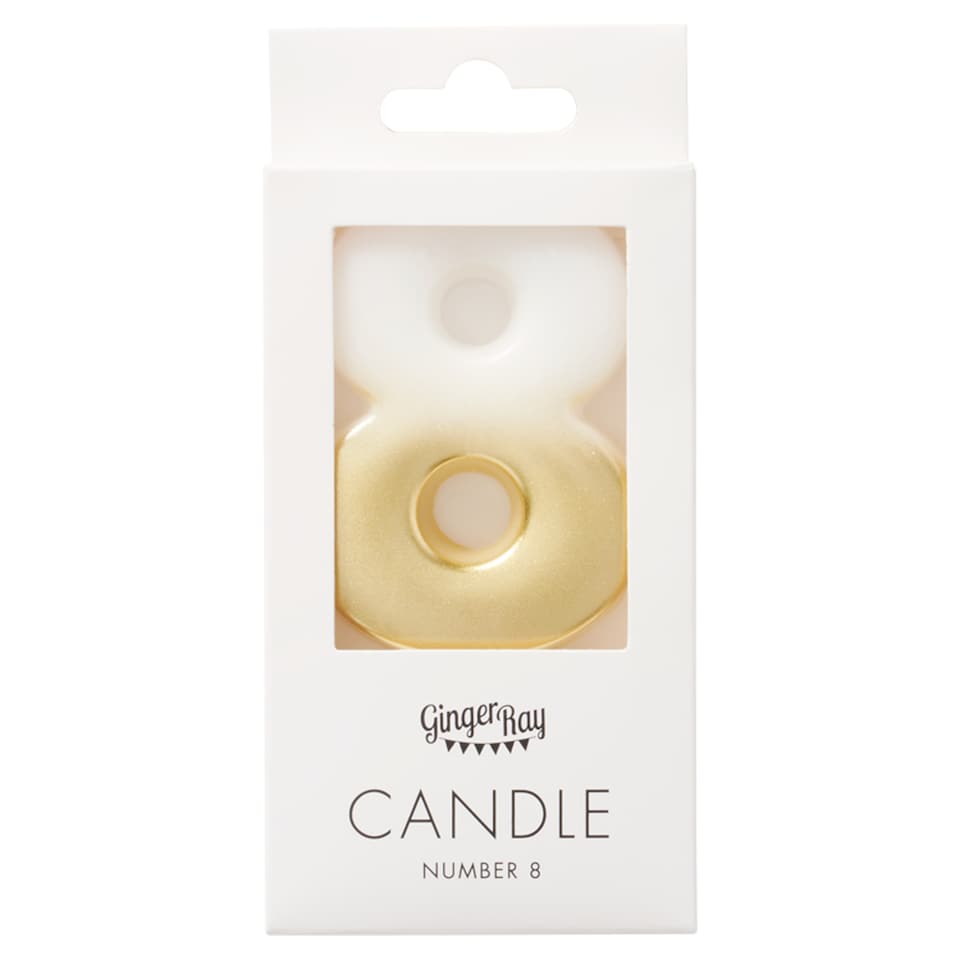 image 1 of Ginger Ray Shimmer Gold Number 8 Candle
