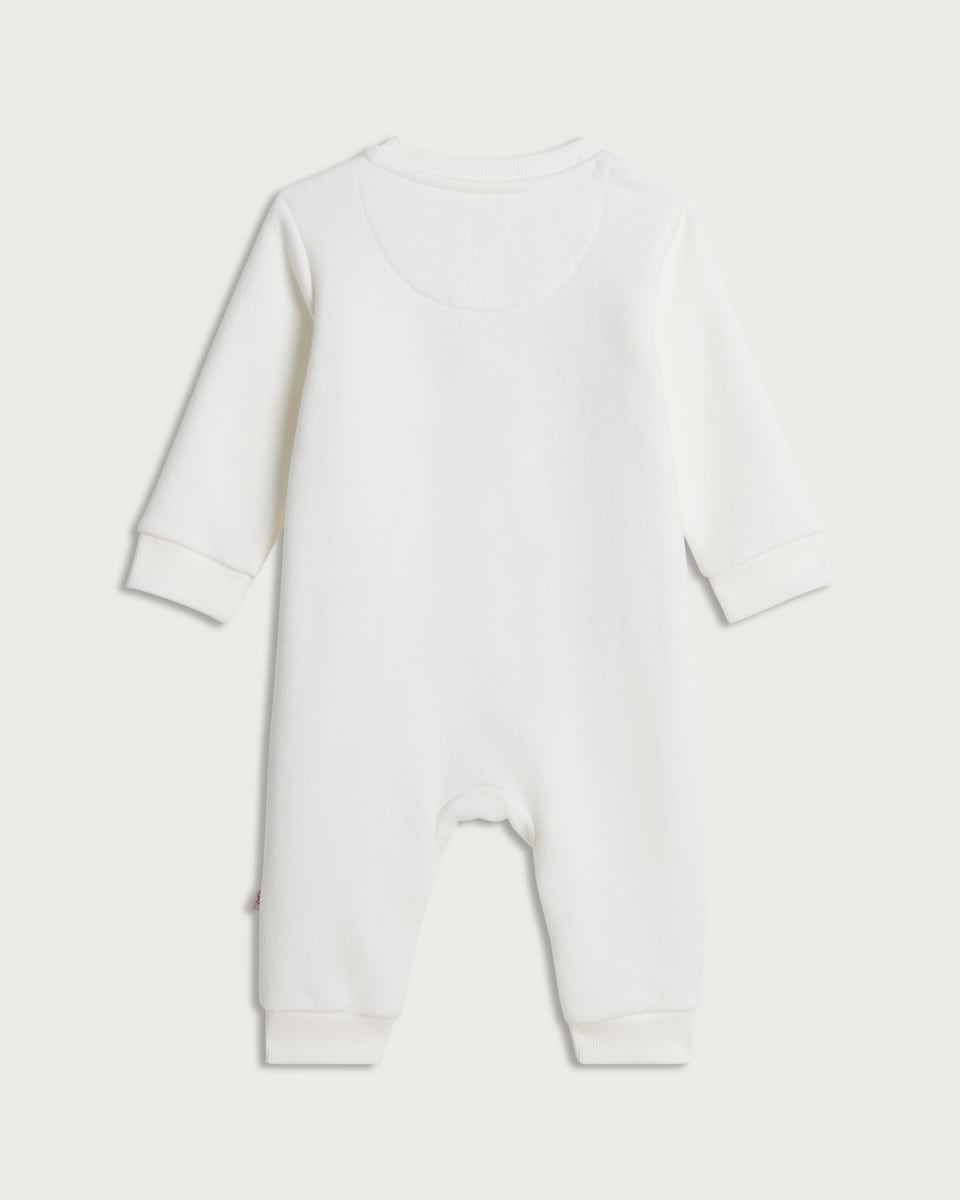 image 1 of F&F Baby Cotton Rich Little & Loved Club Long Sleeved Sleepsuit in White