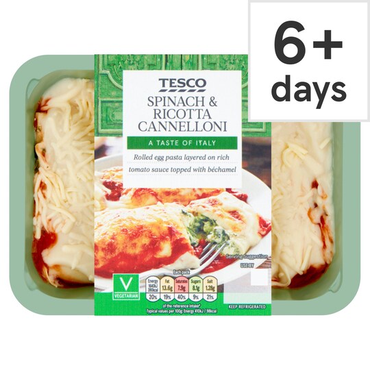 Tesco Spinach & Ricotta Cannelloni 400G Tesco Groceries