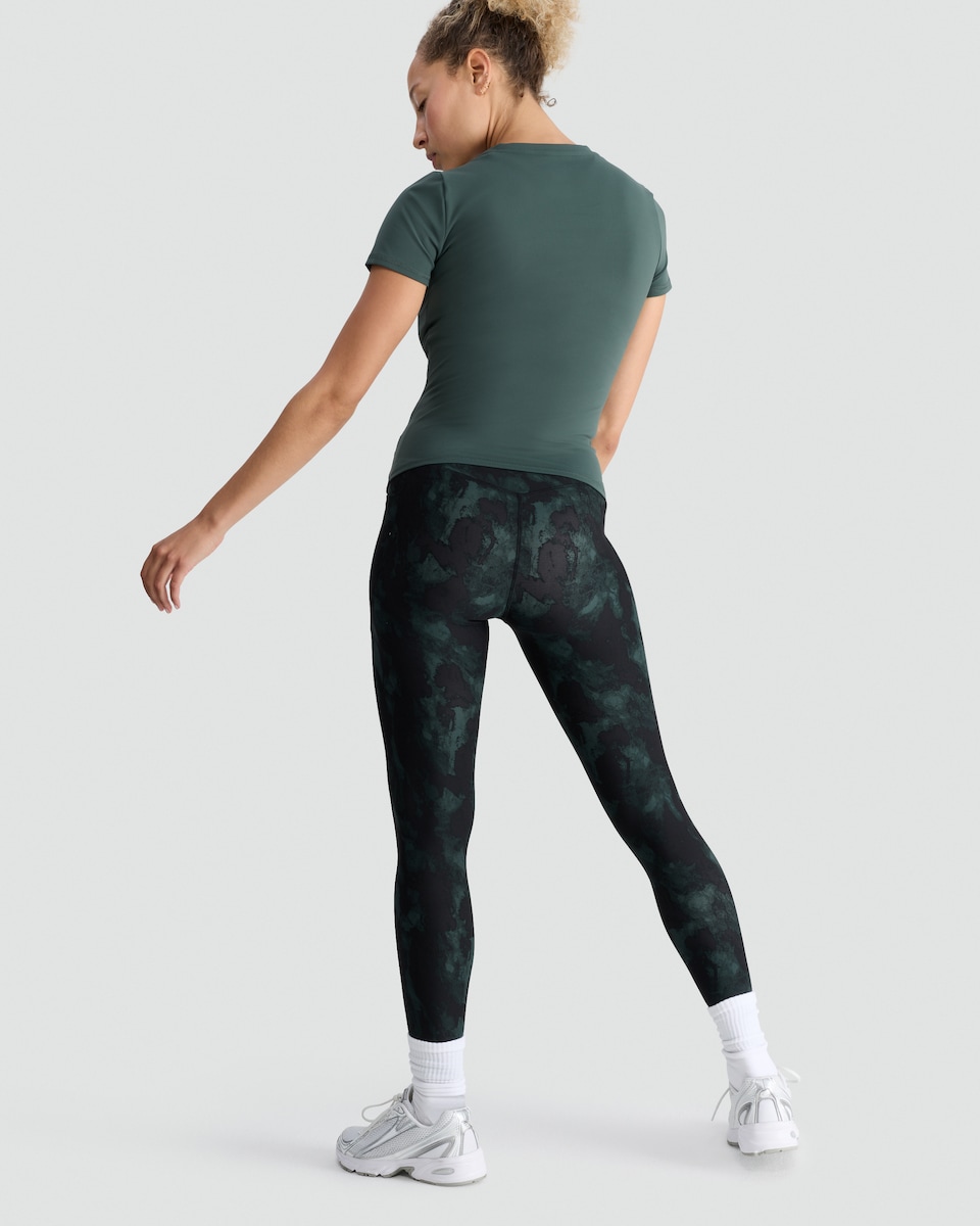 image 1 of F&F Active High Waisted Abstract Print Leggings in Multi