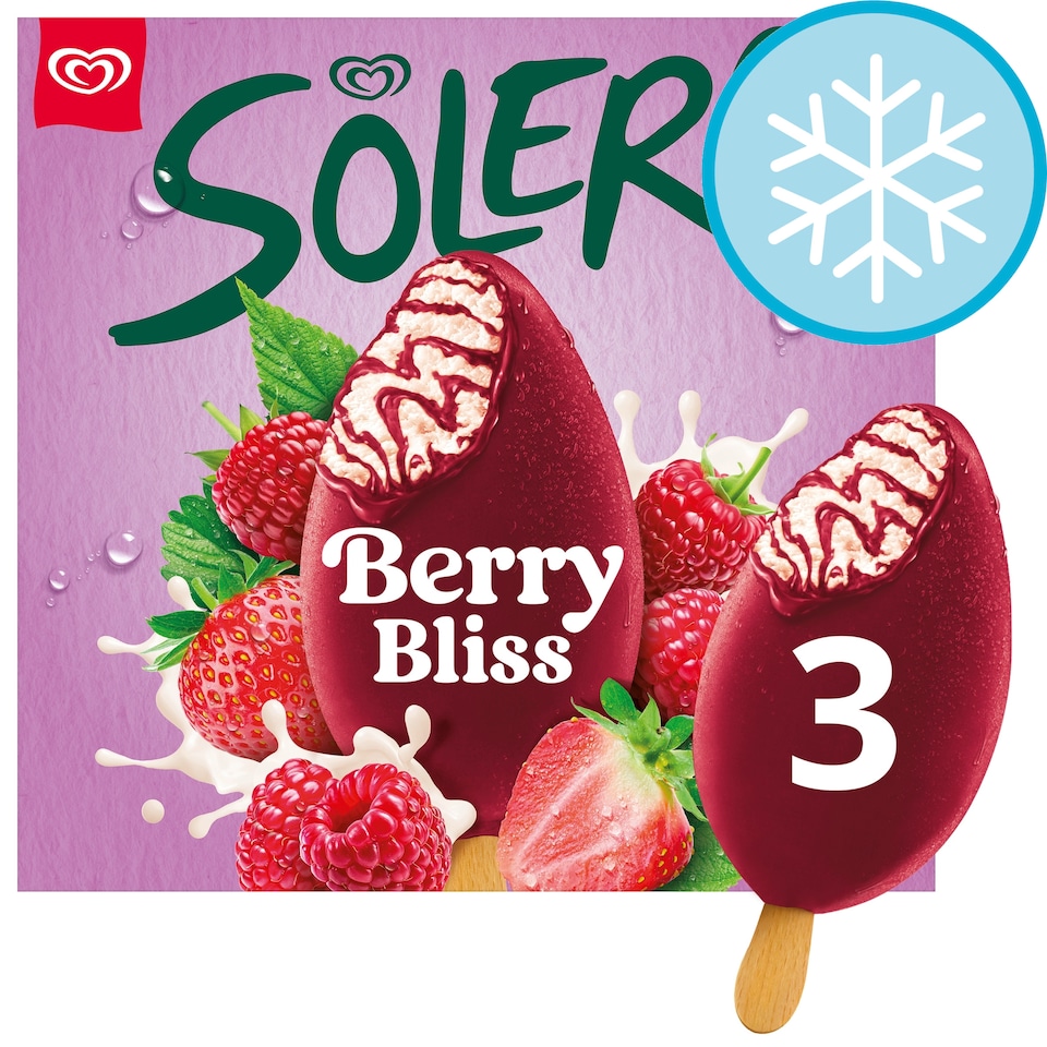 image 1 of Wall's Solero Red Berries Ice Cream Sticks 3x90ml